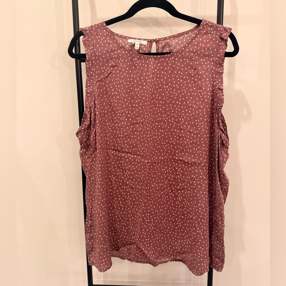 Maurices Mauve Polka Dot Sleeveless Blouse